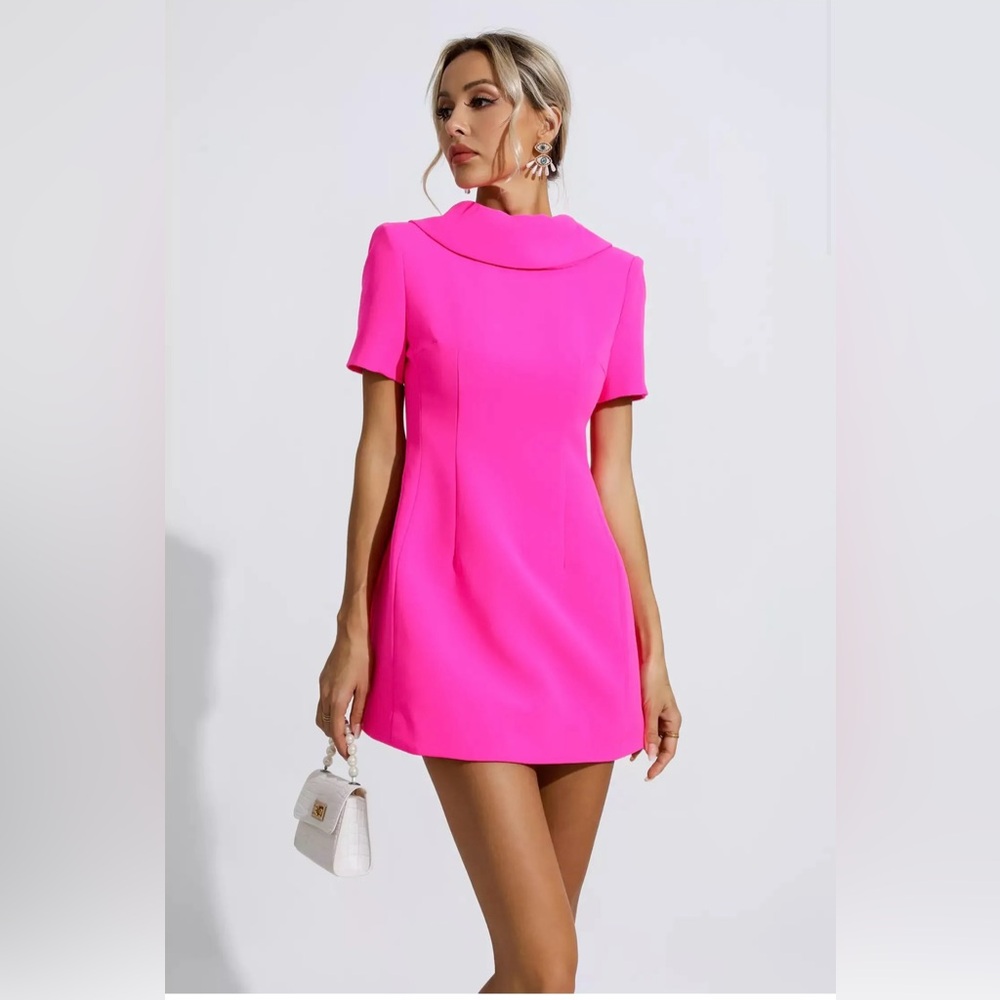 Cato Women's Mini Dress in Vibrant Pink